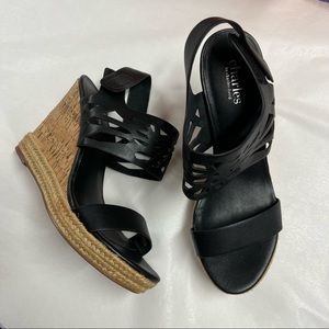 Charles by Charles David Women’s cut out leather wedges size 8M Black
